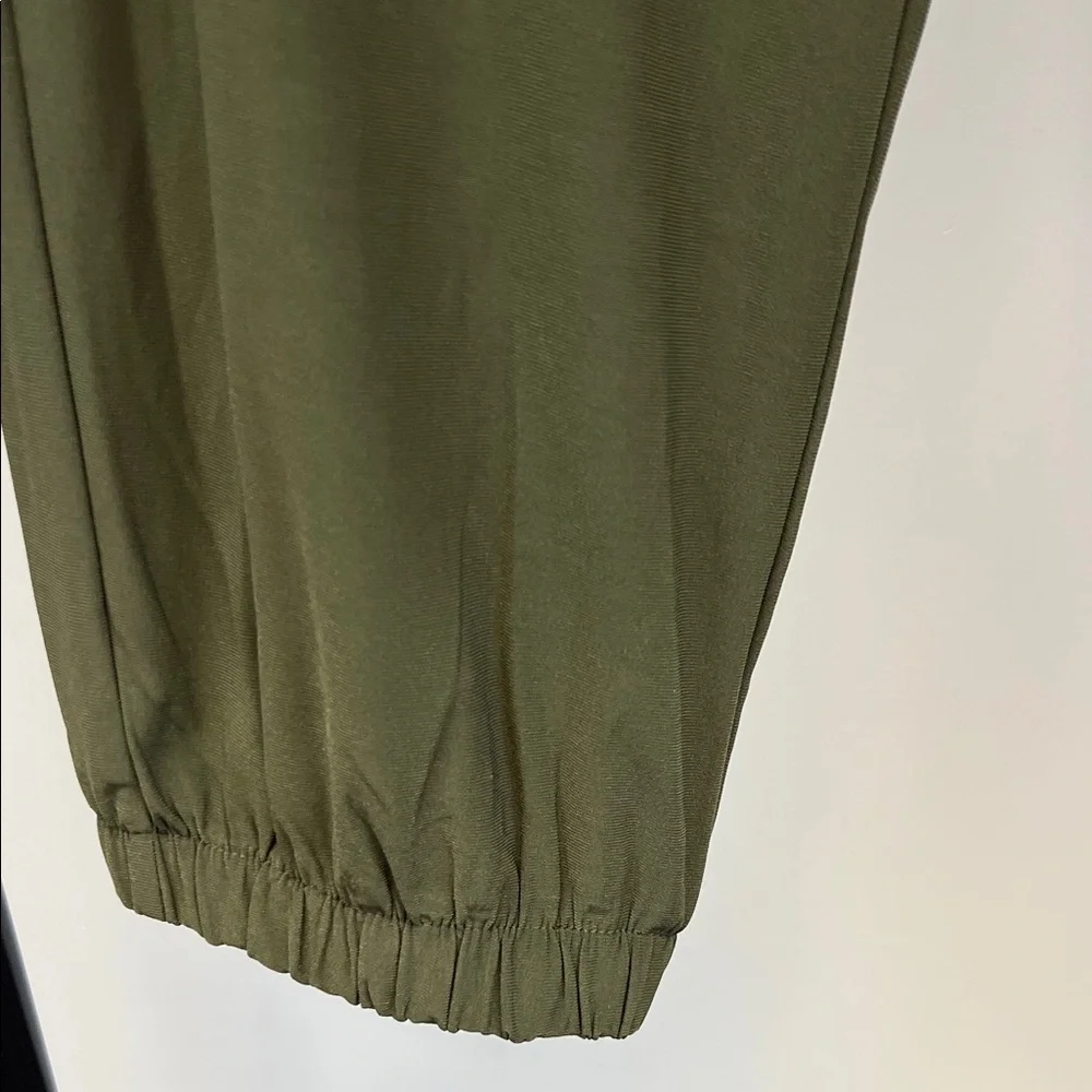 Nina Leonard Chic Green Women's Dressy Joggers with Gold zippers Size 1X